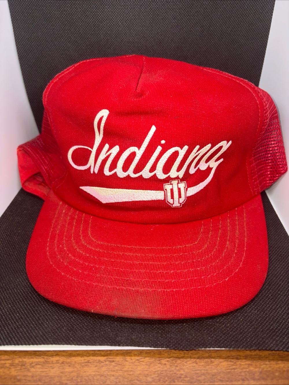 Vintage Used, Indiana Red Snapback Mesh Truckers Hat Old Glory Hats